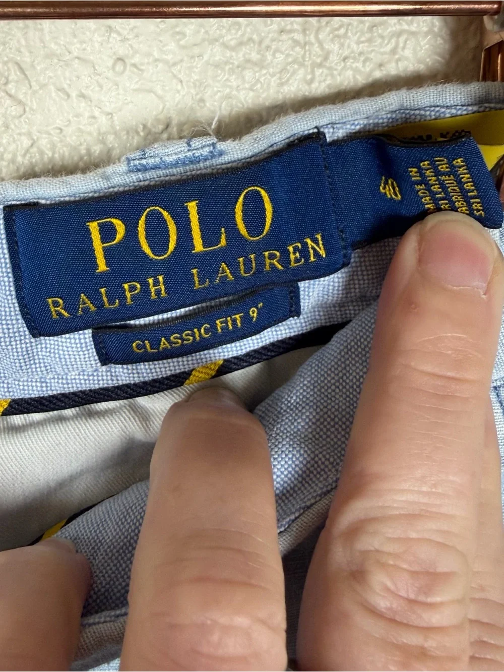 Men’s 40 Polo Ralph Lauren Classic Fit All Over Pony Chambray Flat Front Shorts